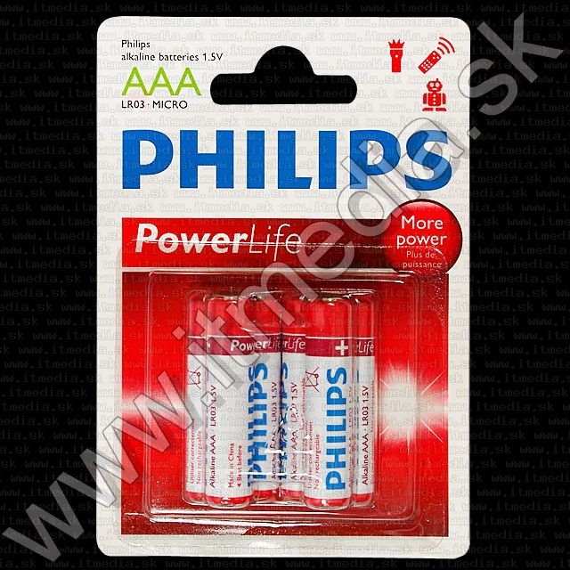 Image of PHILIPS battery alkaline 6xAAA (LR03) (IT8256)